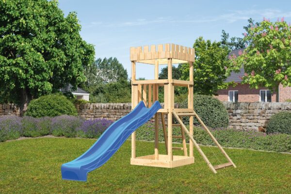 2532623 spielturm ritterburg loewenherz mit 2 5m rutsche