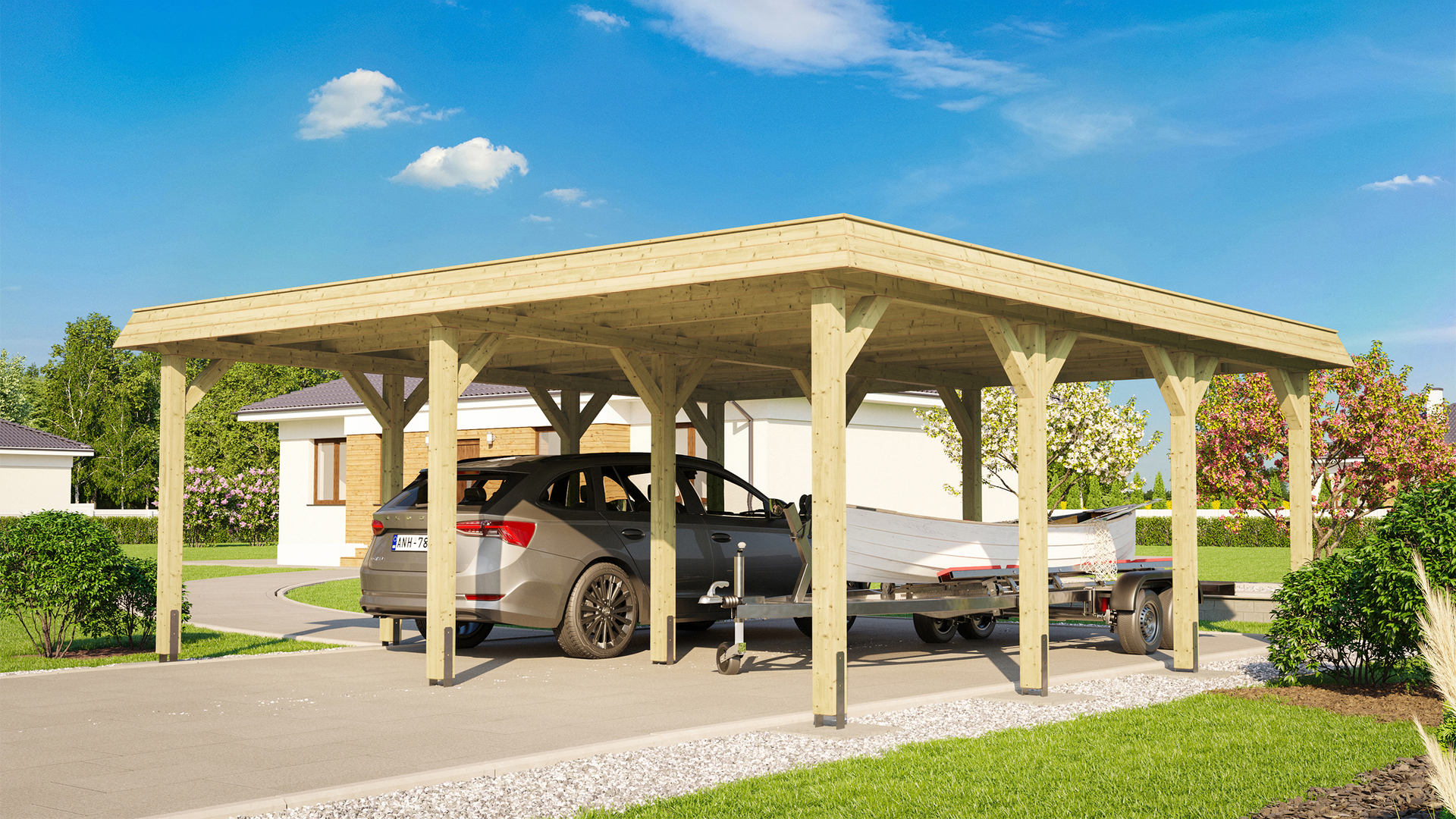 1907771 leimholz flachdach carport 615